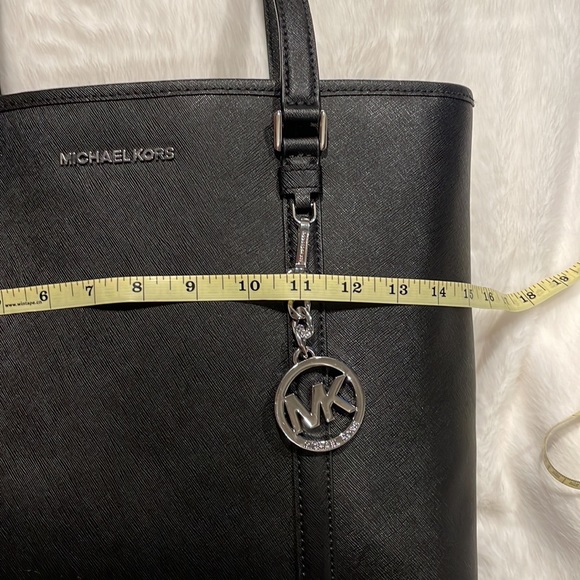 Michael Kors Black Sady Purse. Saffiano leather with silver accents - Picture 15 of 16